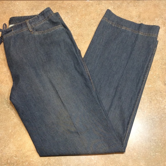DENIM WIDELEG DRAWSTRING PANTS - Picture 6 of 6